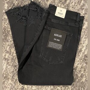 AGOLDE Roxanne High-Rise Skinny Jean -Black .New size 30